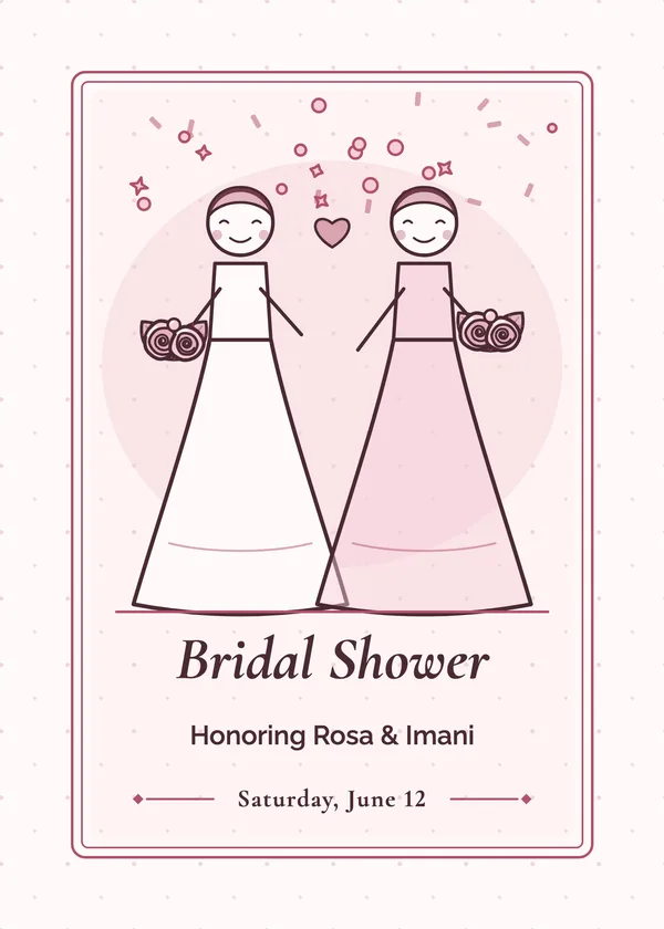 Two Brides — Two Brides bridal shower invitation