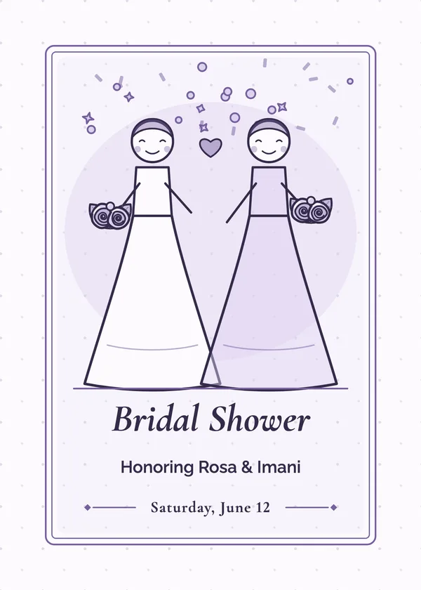 Two Brides — Two Brides bridal shower invitation