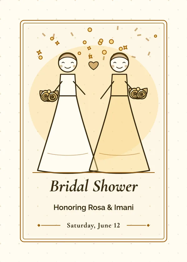 Two Brides — Two Brides bridal shower invitation