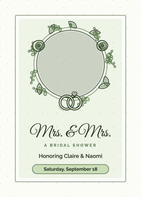 Mrs. & Mrs. — Two Brides bridal shower invitation with a photo window