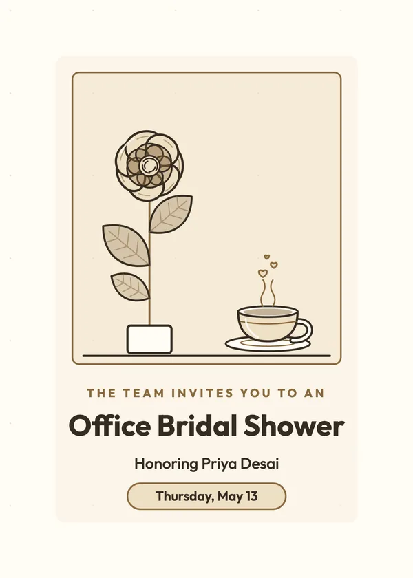 Bloom & Coffee — Office Shower bridal shower invitation