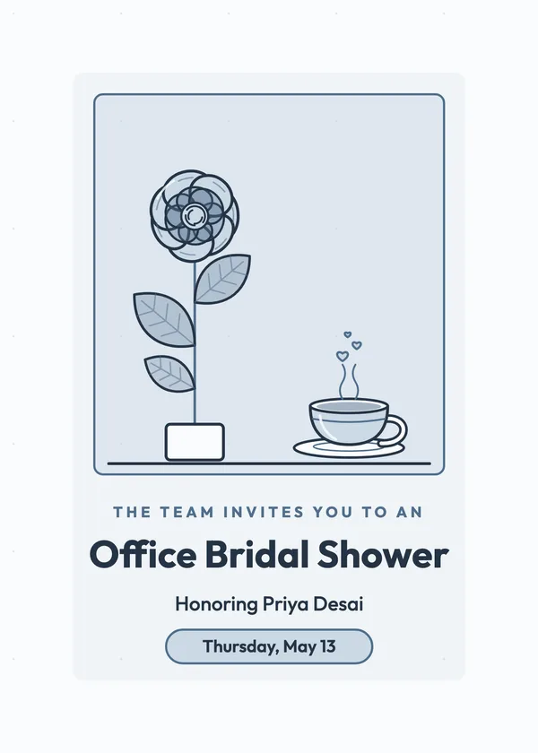 Bloom & Coffee — Office Shower bridal shower invitation