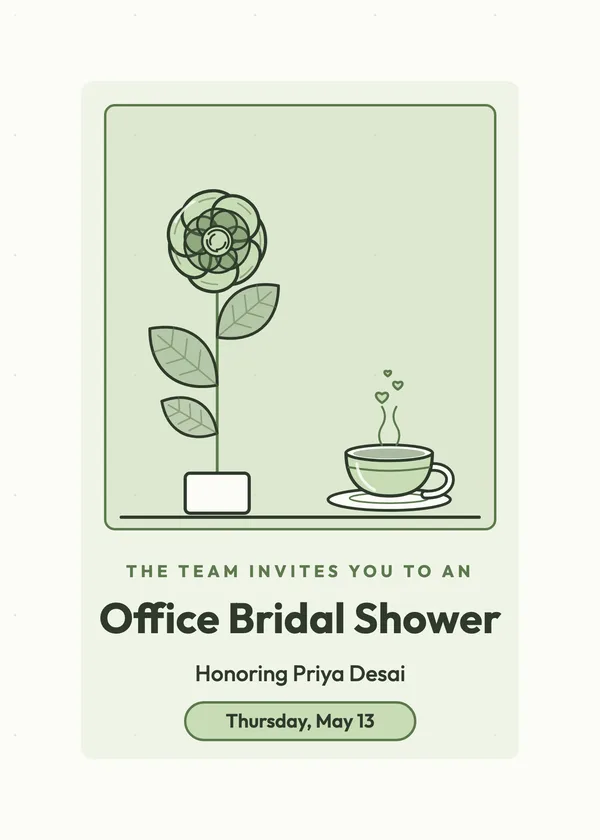 Bloom & Coffee — Office Shower bridal shower invitation