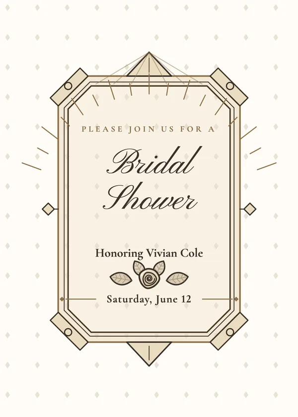 Gold Geometric — Black & Gold Glam bridal shower invitation