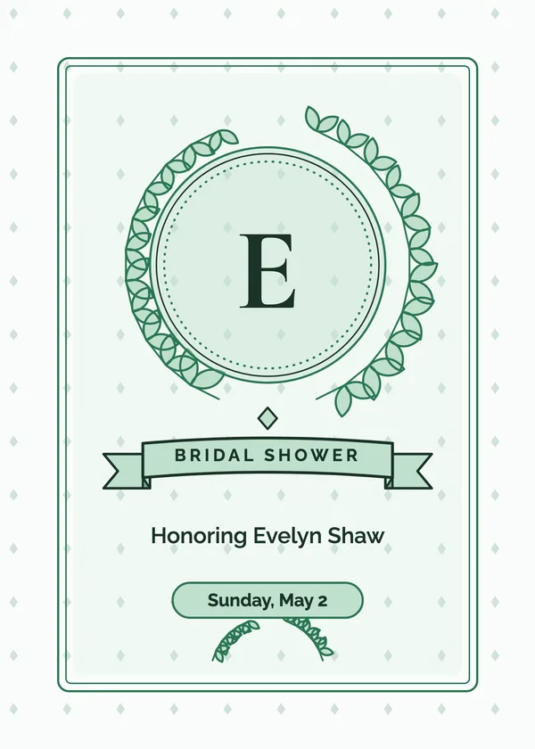 Laurel Monogram — Navy & Gold bridal shower invitation