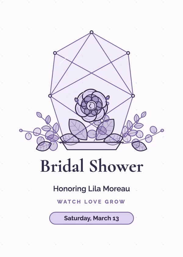 Terrarium Frame — Blush & Rose Gold bridal shower invitation