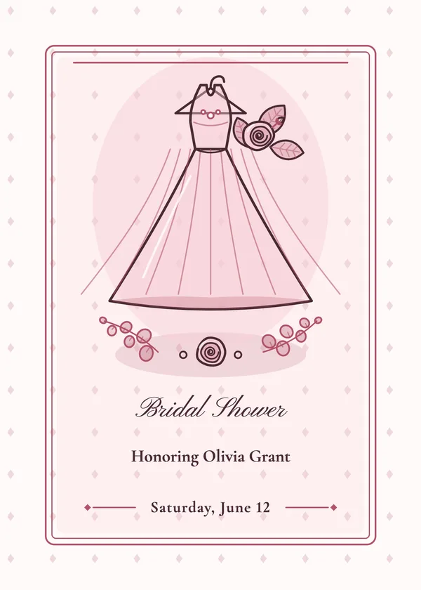 Gown on a Hanger — Bridal Gown bridal shower invitation
