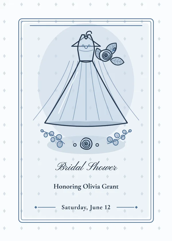 Gown on a Hanger — Bridal Gown bridal shower invitation