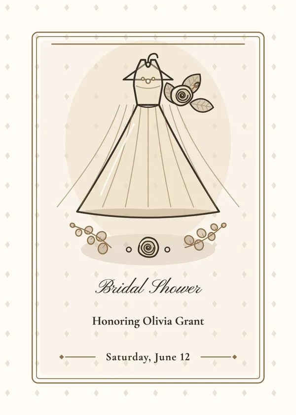 Gown on a Hanger — Bridal Gown bridal shower invitation