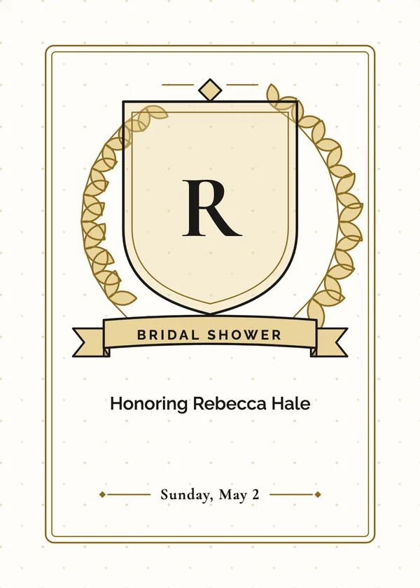 Crest & Ribbon — Monogram & Script bridal shower invitation
