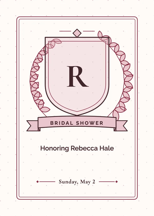 Crest & Ribbon — Monogram & Script bridal shower invitation
