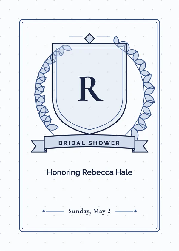 Crest & Ribbon — Monogram & Script bridal shower invitation