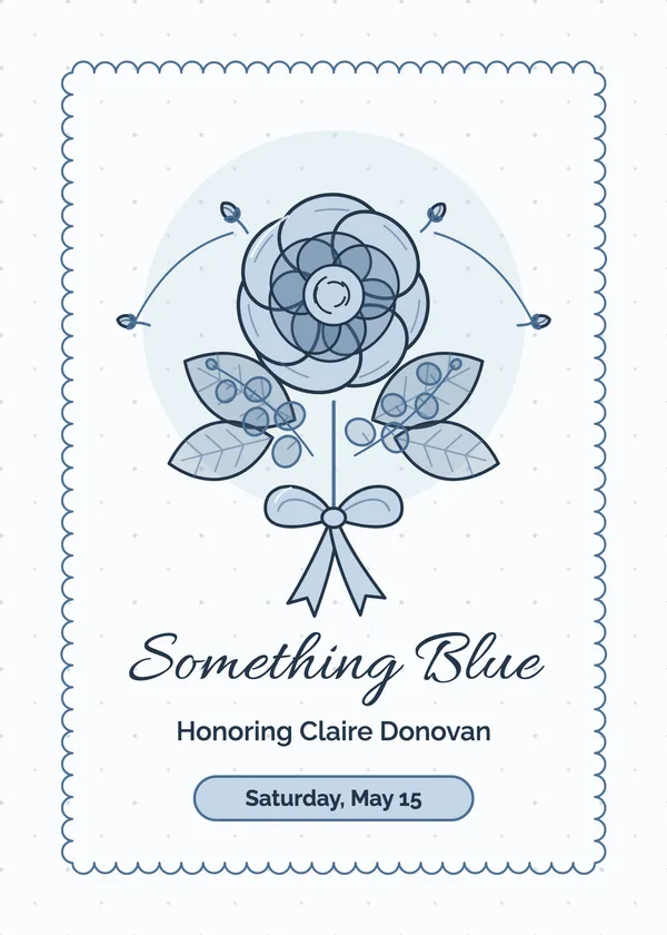Something Blue — Something Blue bridal shower invitation