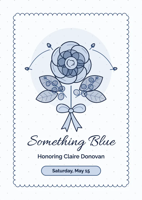 Something Blue — Something Blue bridal shower invitation