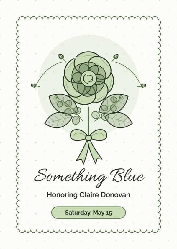 Something Blue — Something Blue bridal shower invitation