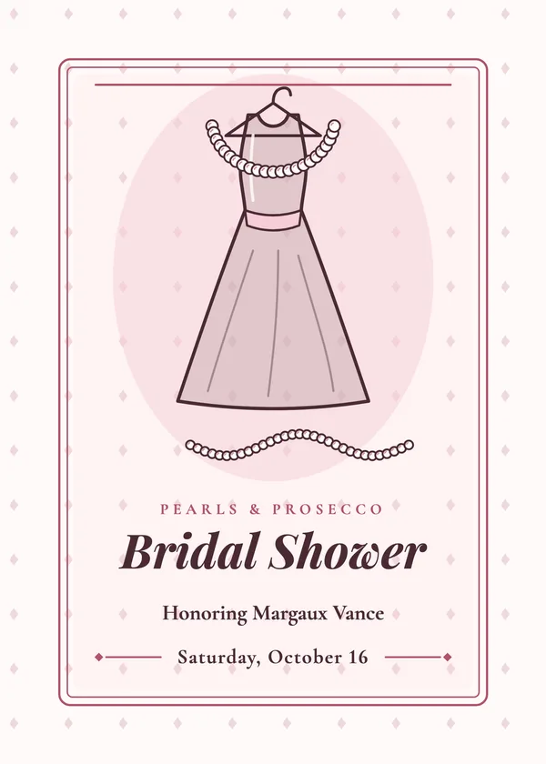 Little Black Dress — Pearls & Little Black Dress bridal shower invitation