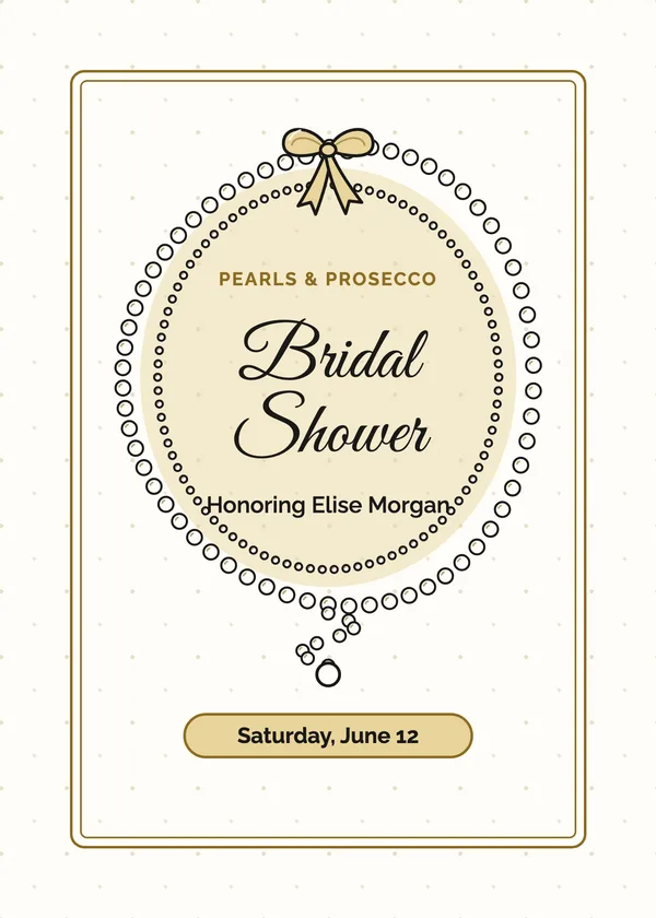 Pearl Loop — Pearls & Little Black Dress bridal shower invitation