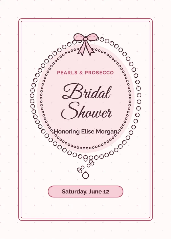 Pearl Loop — Pearls & Little Black Dress bridal shower invitation