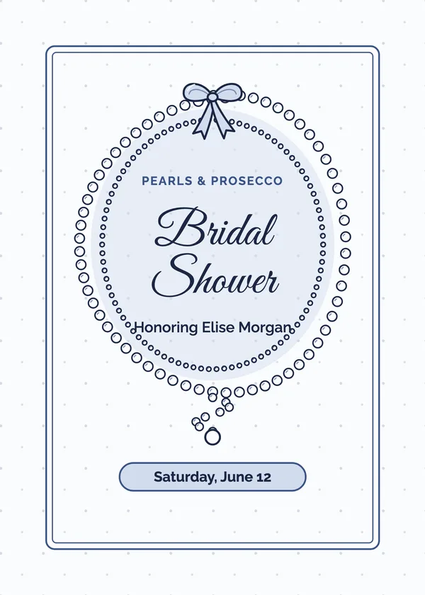Pearl Loop — Pearls & Little Black Dress bridal shower invitation