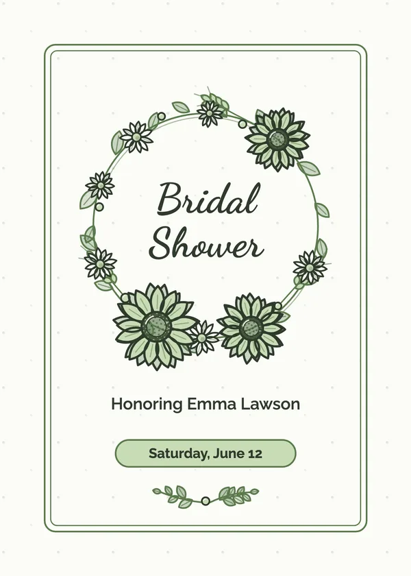 Sunflower Wreath — Sunflower bridal shower invitation
