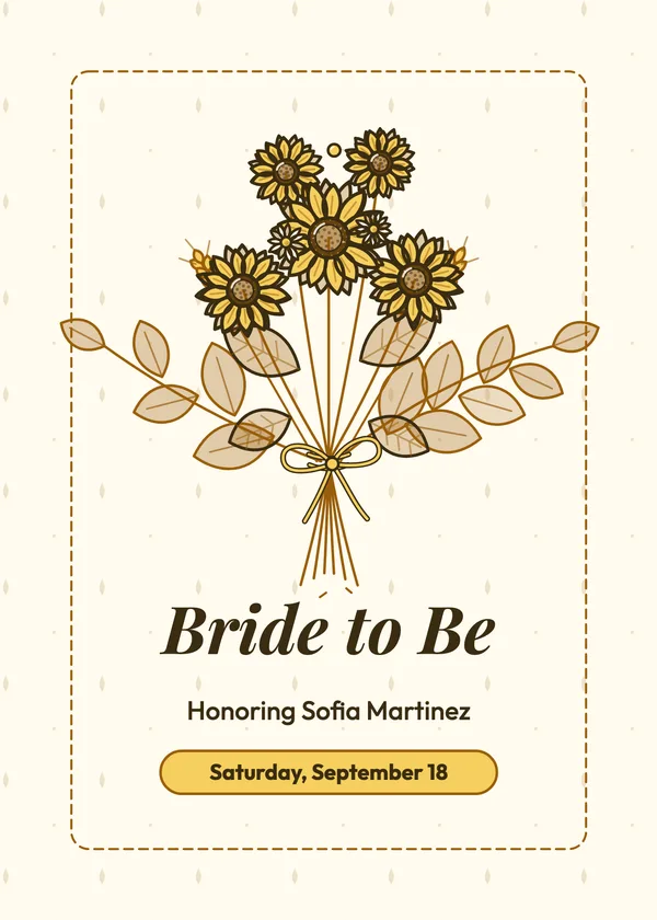 Sunflower Bouquet — Sunflower bridal shower invitation