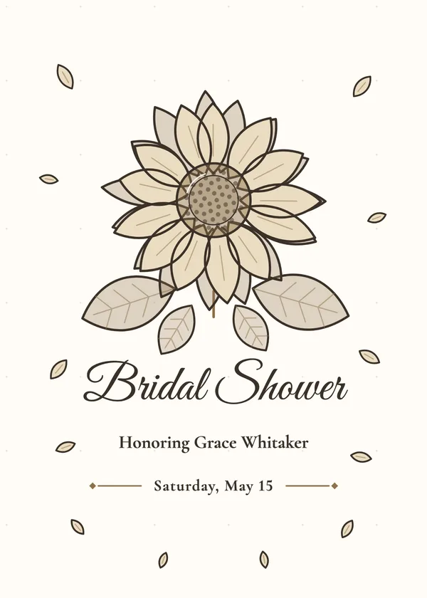 Sunflower Bloom — Sunflower bridal shower invitation