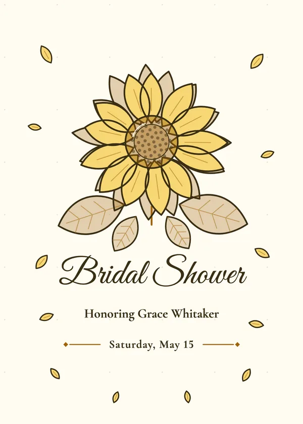 Sunflower Bloom — Sunflower bridal shower invitation
