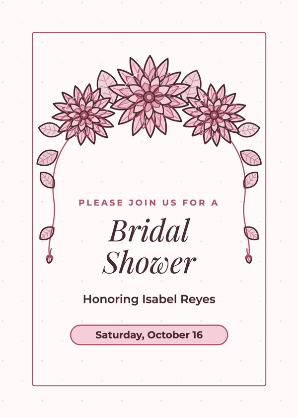 Three Dahlias — Dahlia bridal shower invitation