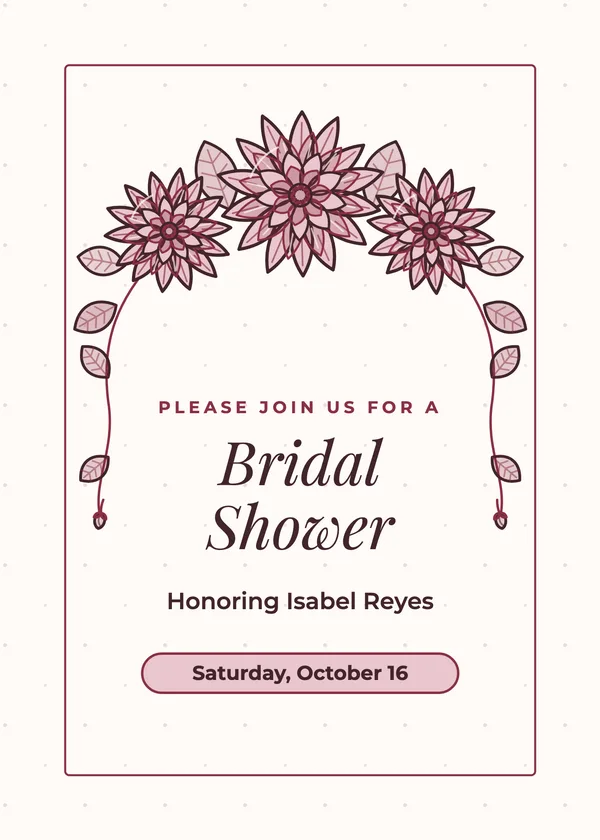 Three Dahlias — Dahlia bridal shower invitation