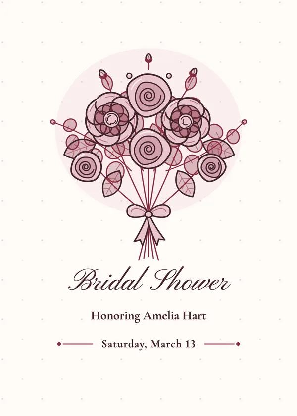 Peony & Rose Bouquet — Roses & Peonies bridal shower invitation
