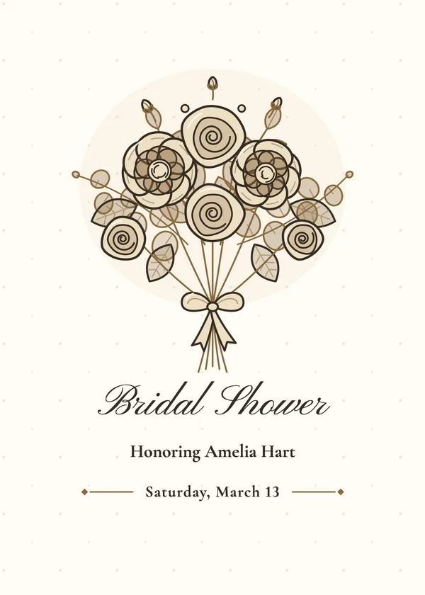 Peony & Rose Bouquet — Roses & Peonies bridal shower invitation