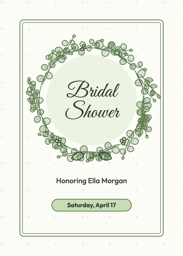 Eucalyptus Wreath — Eucalyptus & Greenery bridal shower invitation