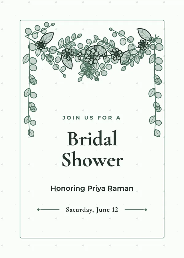 Greenery Garland — Eucalyptus & Greenery bridal shower invitation