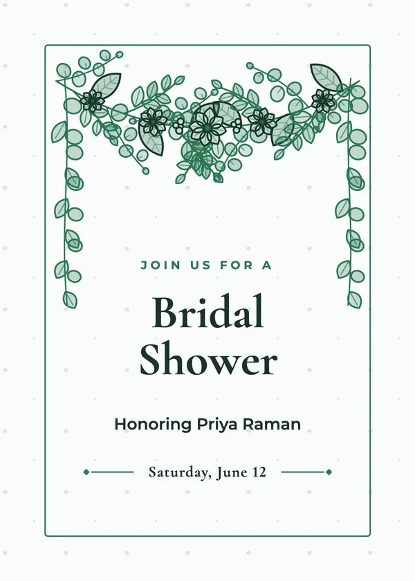 Greenery Garland — Eucalyptus & Greenery bridal shower invitation