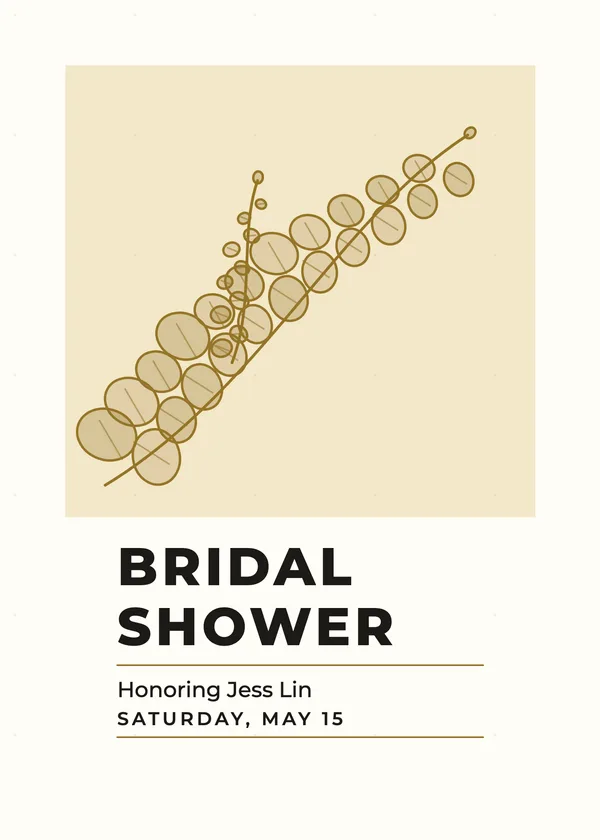 Minimal Sprig — Eucalyptus & Greenery bridal shower invitation