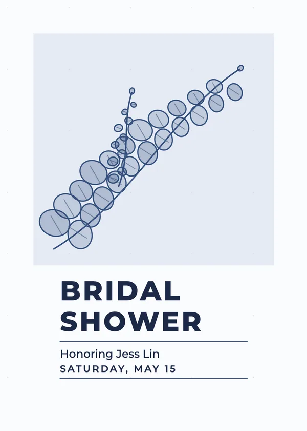 Minimal Sprig — Eucalyptus & Greenery bridal shower invitation