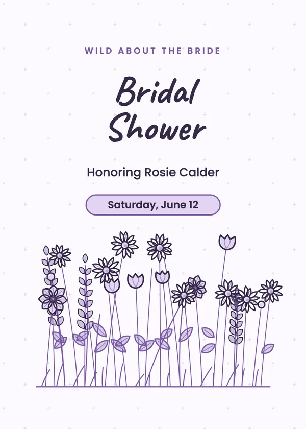 Wildflower Meadow — Wildflowers & Lavender bridal shower invitation