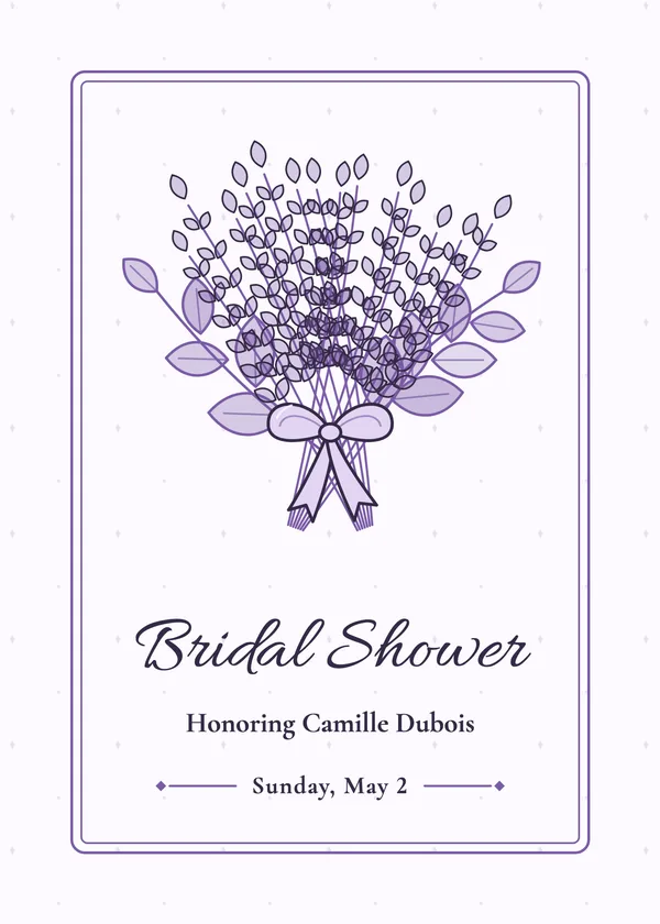 Lavender Bundles invitation in lavender