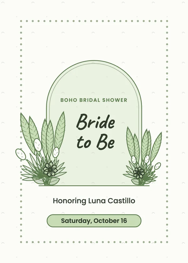 Pampas Arch — Boho & Pampas bridal shower invitation