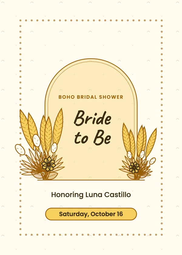 Pampas Arch — Boho & Pampas bridal shower invitation