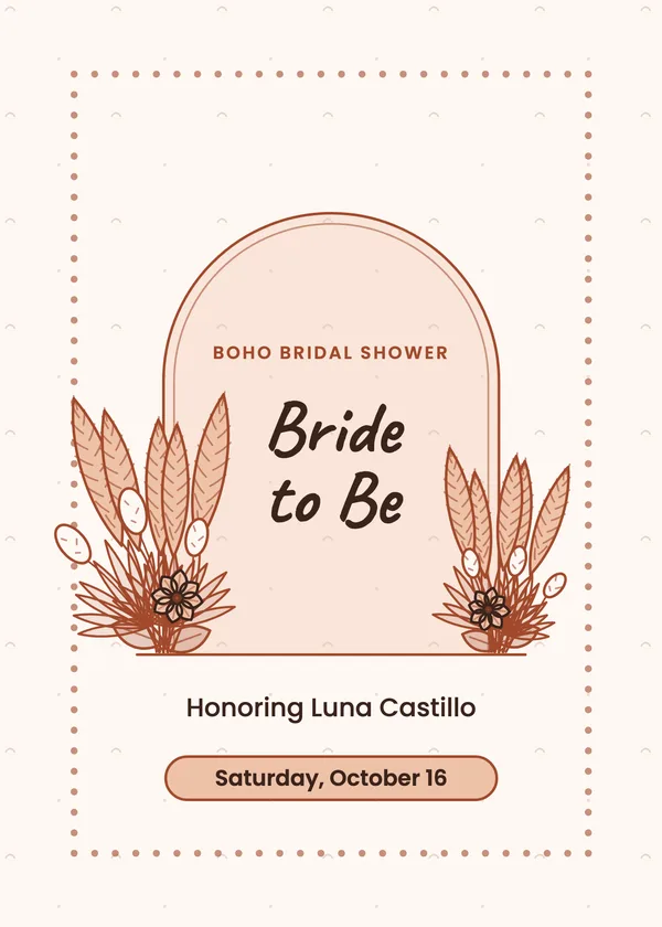 Pampas Arch — Boho & Pampas bridal shower invitation