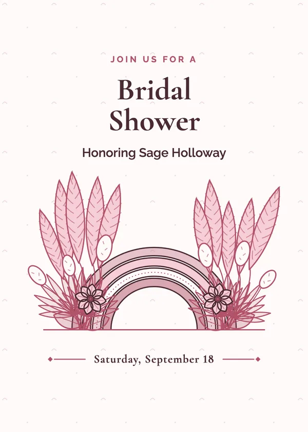 Boho Rainbow — Boho & Pampas bridal shower invitation