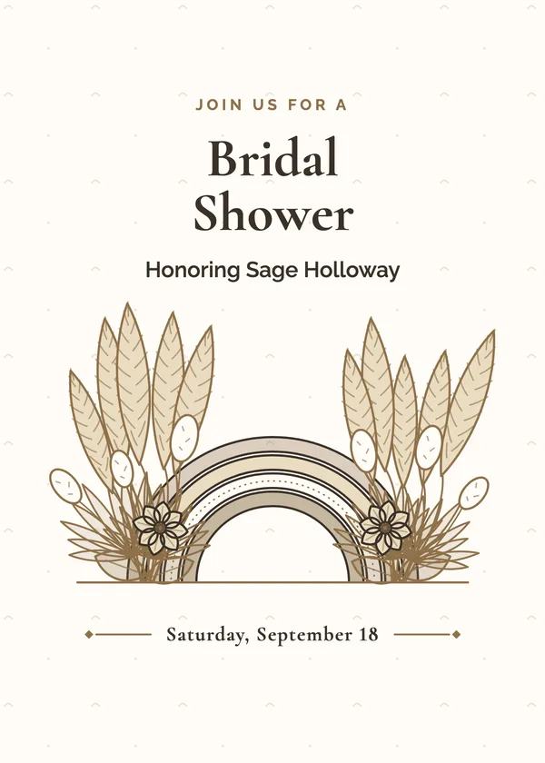 Boho Rainbow — Boho & Pampas bridal shower invitation
