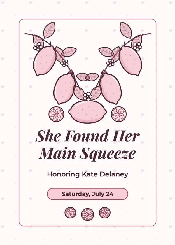 Main Squeeze — Lemons: Main Squeeze bridal shower invitation