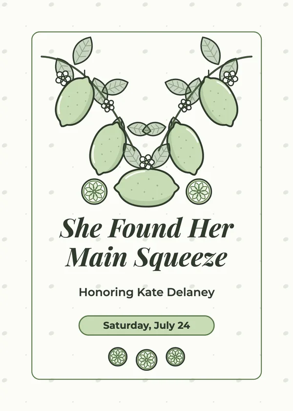 Main Squeeze — Lemons: Main Squeeze bridal shower invitation