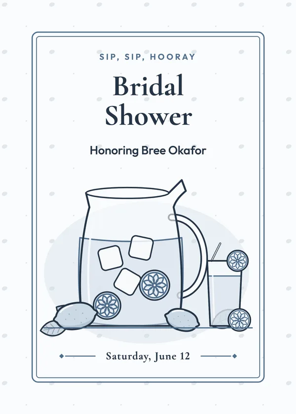 Lemonade Pitcher — Lemons: Main Squeeze bridal shower invitation