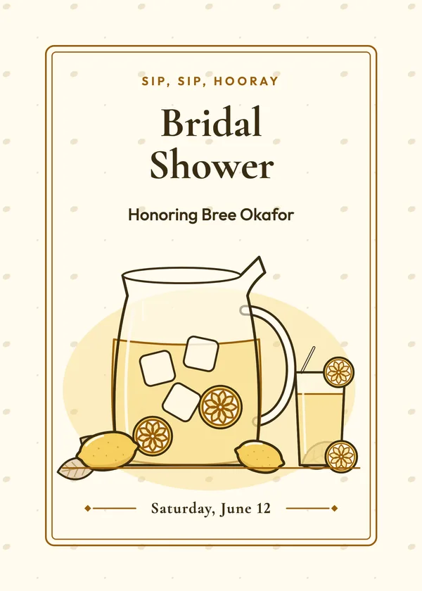 Lemonade Pitcher — Lemons: Main Squeeze bridal shower invitation