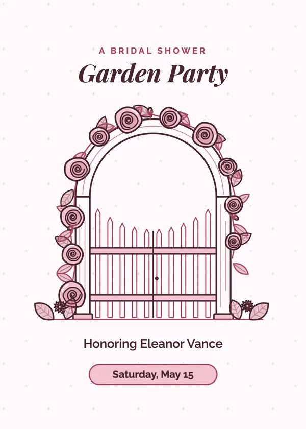 Garden Gate — Garden Party bridal shower invitation