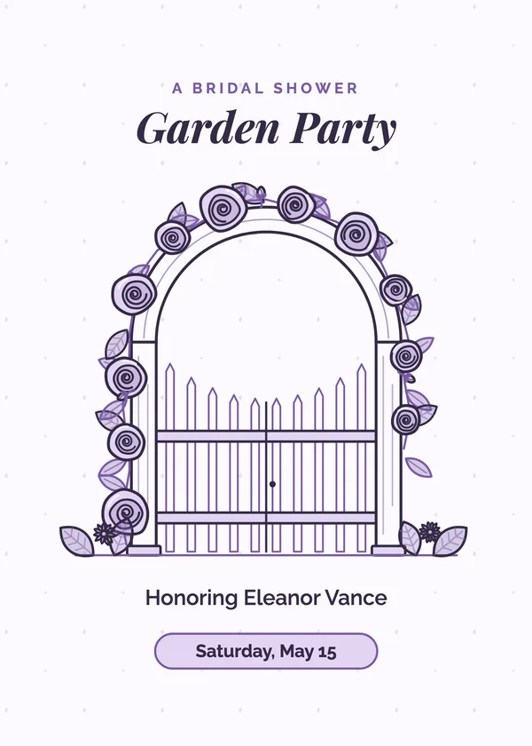 Garden Gate — Garden Party bridal shower invitation