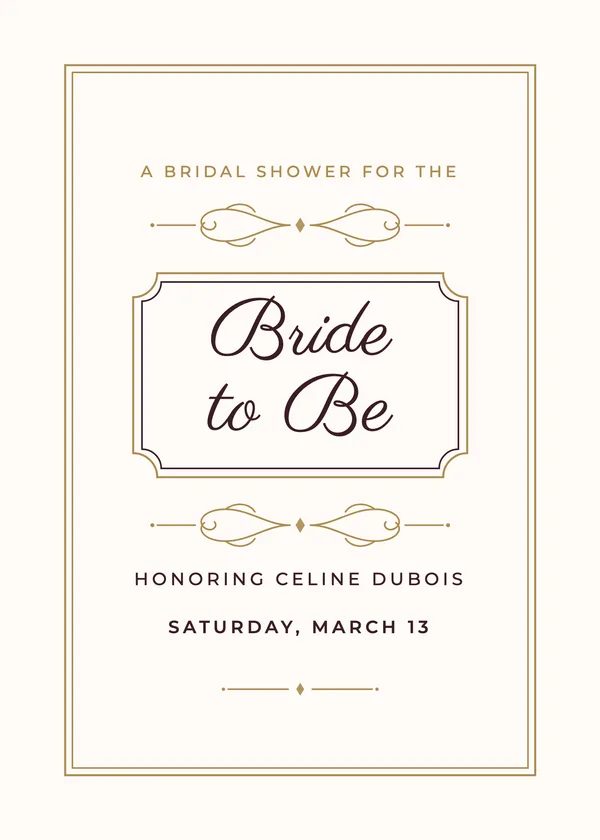 Bride to Be — Calligraphy & Script bridal shower invitation